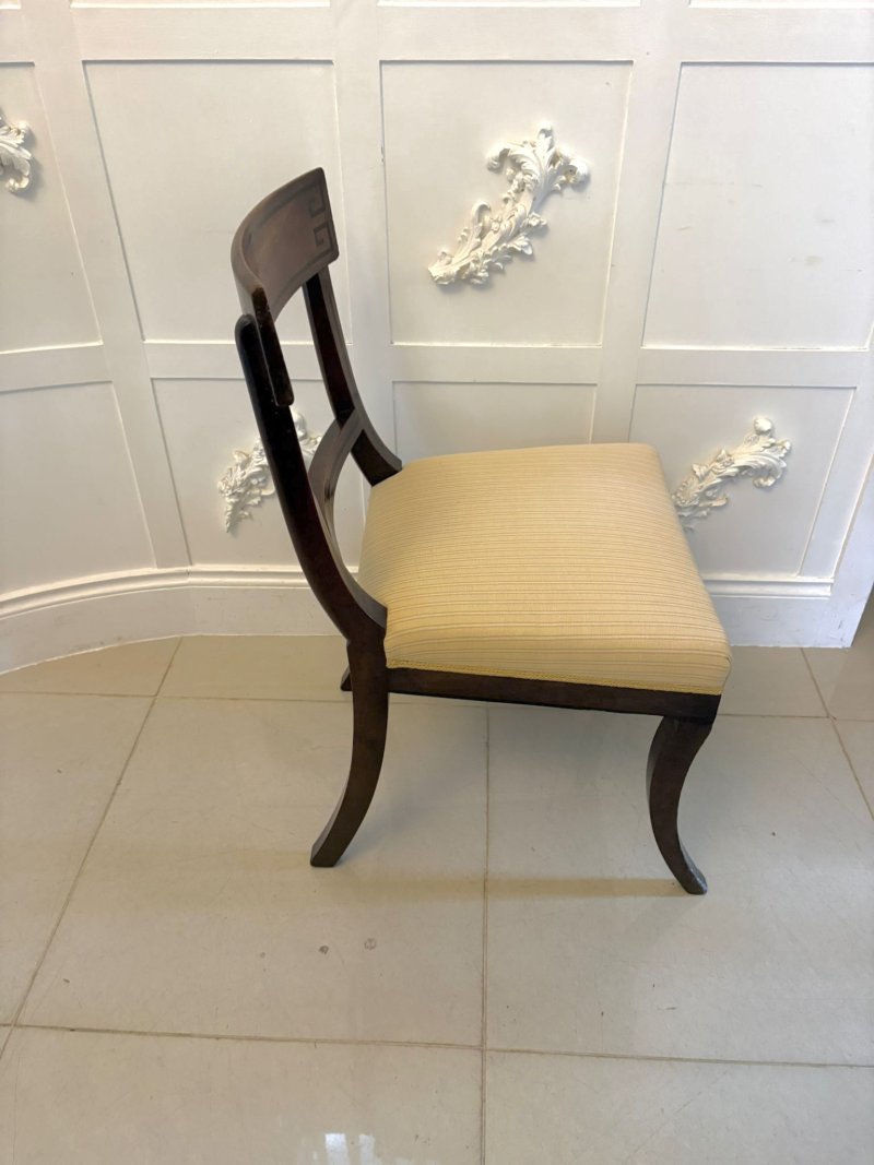 Antique English Regency Mahogany Klismos Dining Side Chairs – Pair - Image 6